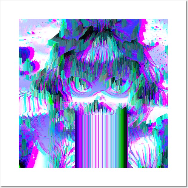 Glitched Anime Manga Girl Glitch Art Wall Art by GLITCH.HUB